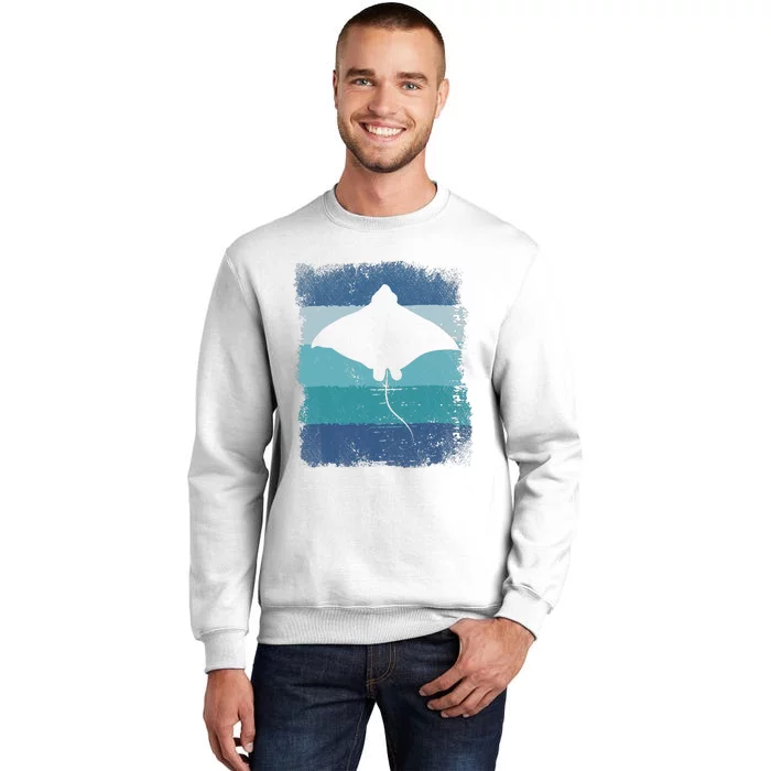 Ocean Animal Scuba Diving Stingray Retro Manta Ray Sweatshirt