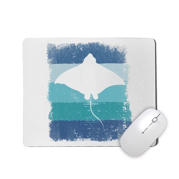 Ocean Animal Scuba Diving Stingray Retro Manta Ray Mousepad