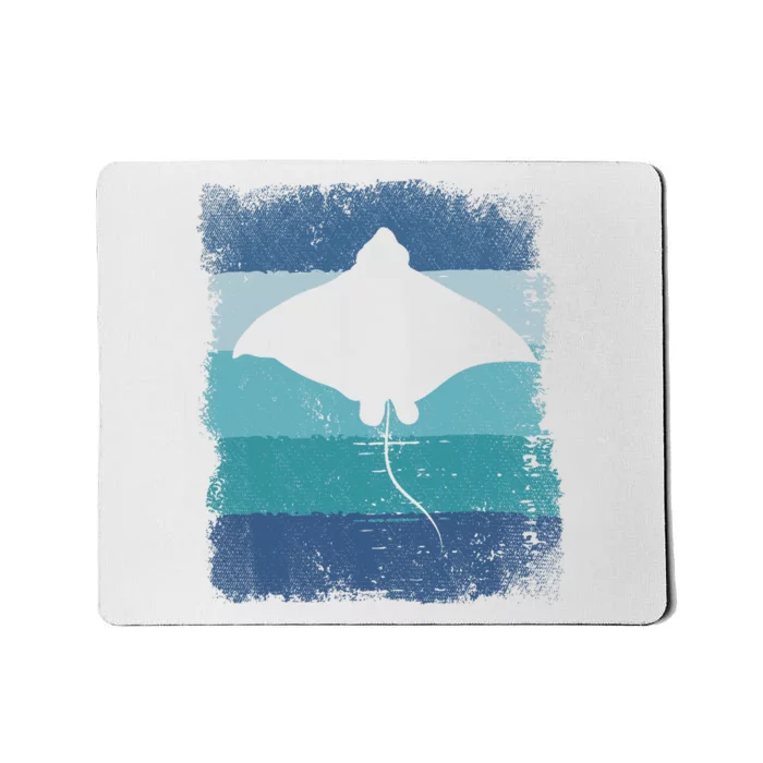 Ocean Animal Scuba Diving Stingray Retro Manta Ray Mousepad