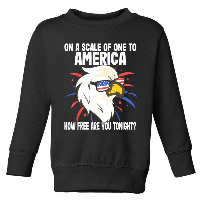 On A Scale Of One To America How Free Are You Tonight Toddler Sweatshirt