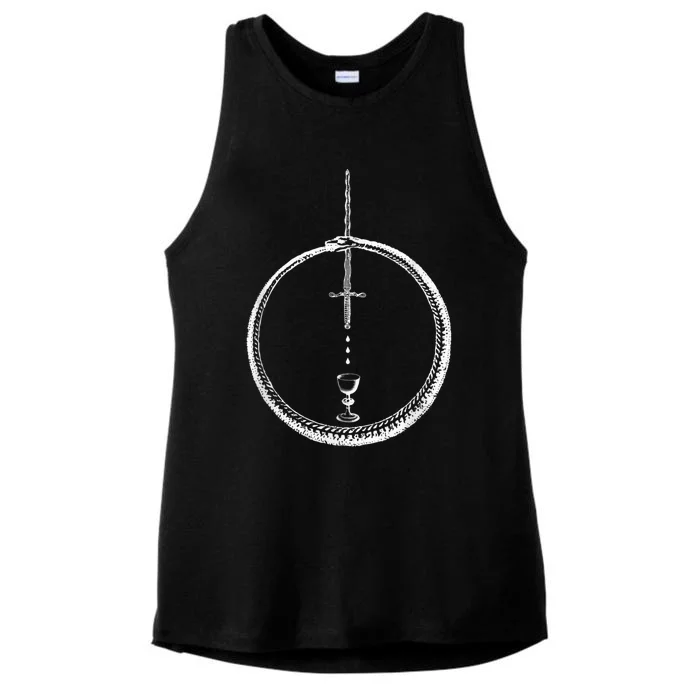 OUROBOROS Alchemy Symbol Occult Sacred Geometry Ladies Tri-Blend Wicking Tank