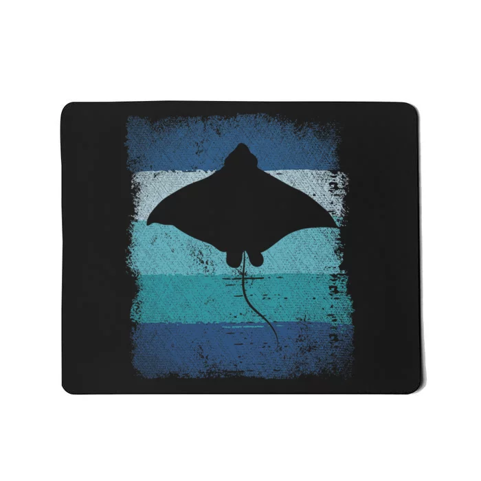 Ocean Animal Scuba Diving Stingray Retro Manta Ray Mousepad