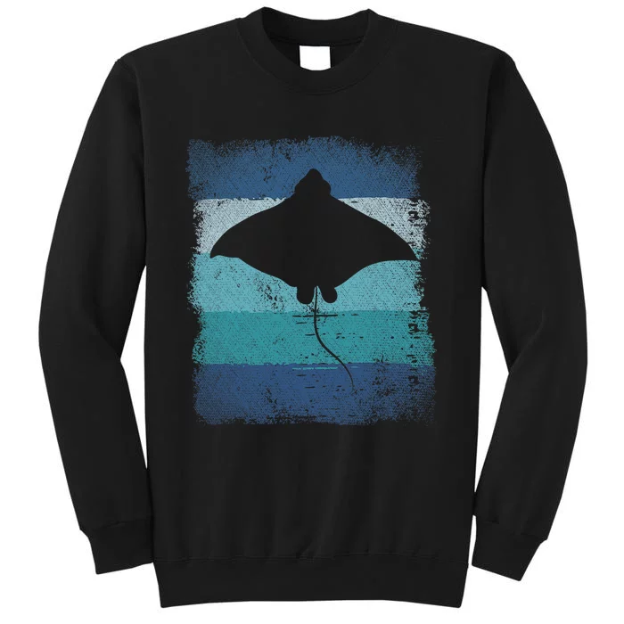 Ocean Animal Scuba Diving Stingray Retro Manta Ray Tall Sweatshirt