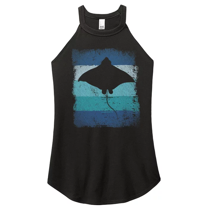 Ocean Animal Scuba Diving Stingray Retro Manta Ray Women’s Perfect Tri Rocker Tank