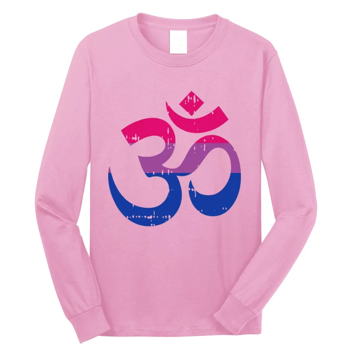 Om Aum Symbol Bisexual Pride Yoga Yogi Bi Flag Long Sleeve Shirt