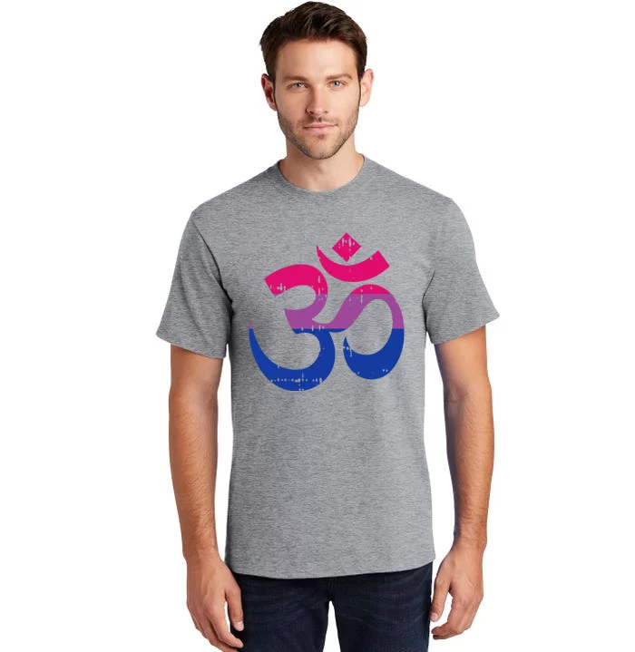 Om Aum Symbol Bisexual Pride Yoga Yogi Bi Flag Tall T-Shirt