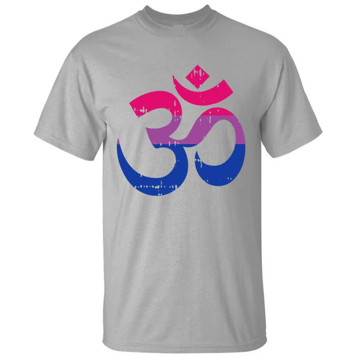 Om Aum Symbol Bisexual Pride Yoga Yogi Bi Flag Tall T-Shirt