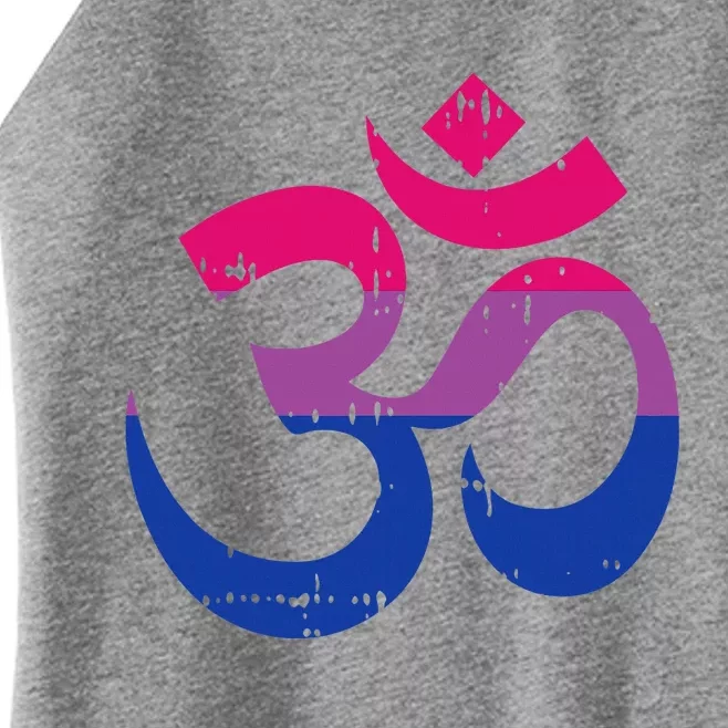 Om Aum Symbol Bisexual Pride Yoga Yogi Bi Flag Women’s Perfect Tri Rocker Tank