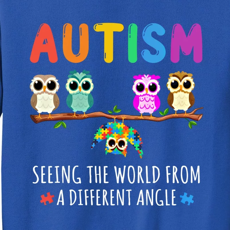 Owl Autism Seeing The World From Different Angle Autistic Gift Sweatshirt