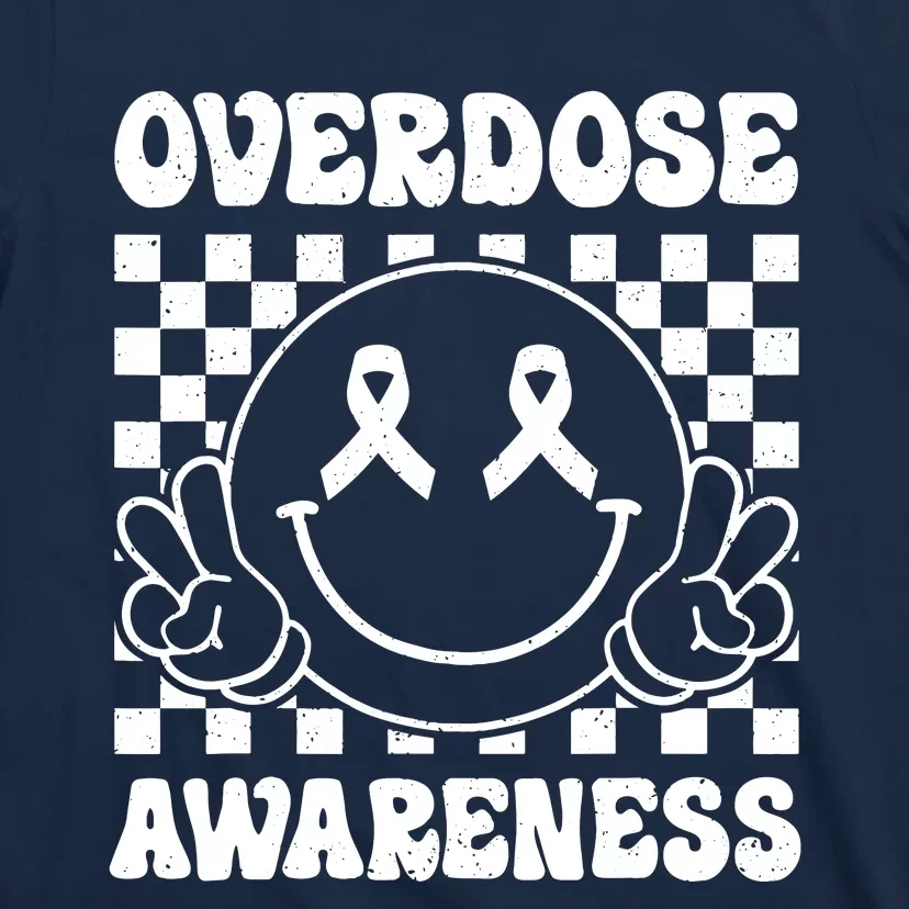 Overdose Awareness Support Smile Face Purple End Addiction T-Shirt