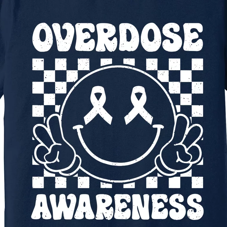 Overdose Awareness Support Smile Face Purple End Addiction Premium T-Shirt