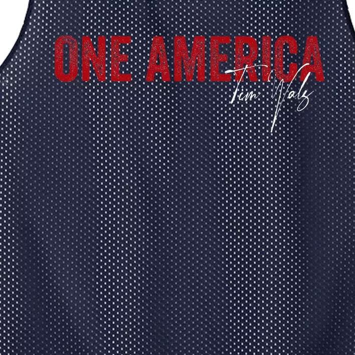 One America Tim Walz 2024 Election Vice President Debate Mesh Reversible Basketball Jersey Tank