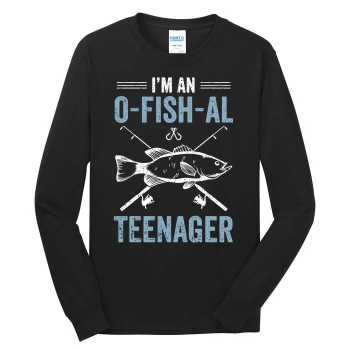 O'Fishally A Teenager 13th Birthday Fishing Fisherman Gifts Tall Long Sleeve T-Shirt