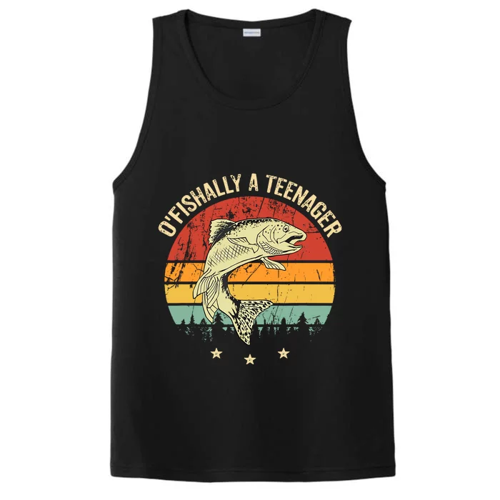 OFishally A Teenager 13th Birthday Fishing Fisherman Performance Tank