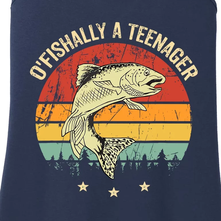 OFishally A Teenager 13th Birthday Fishing Fisherman Ladies Essential Tank