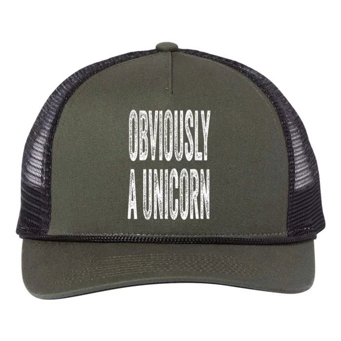 Obviously A Unicorn Funny Unicorn Squad Security Funny Retro Rope Trucker Hat Cap