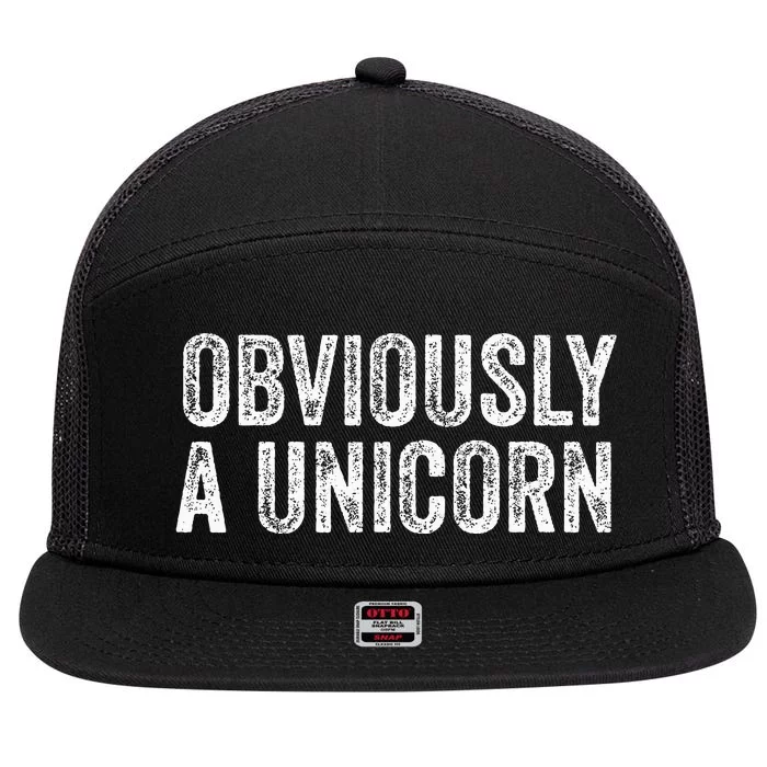 Obviously A Unicorn Funny Unicorn Squad 7 Panel Mesh Trucker Snapback Hat