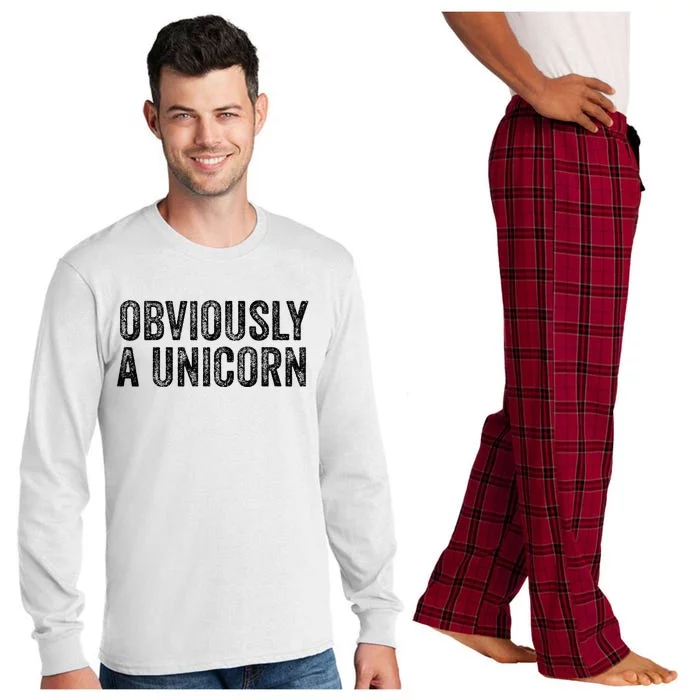 Obviously A Unicorn Funny Unicorn Squad Security Funny Long Sleeve Pajama Set