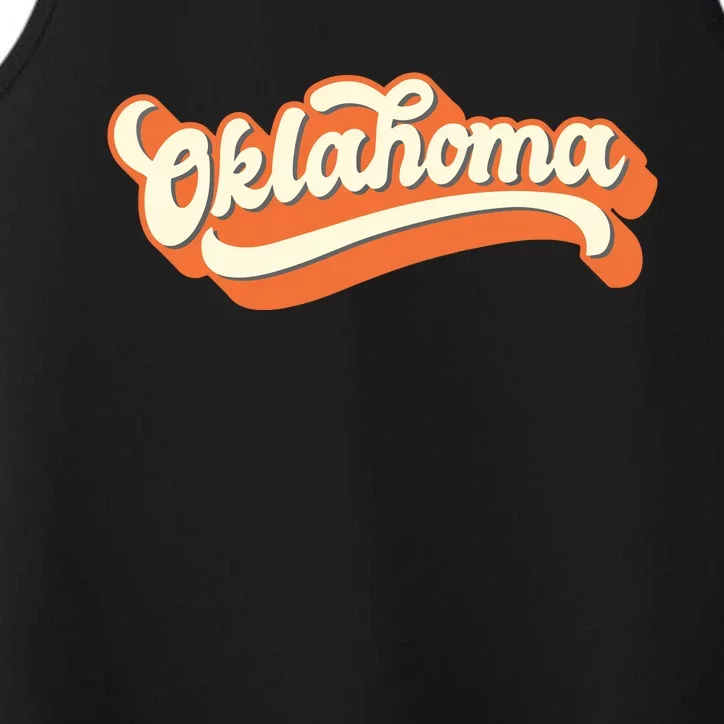 Oklahoma America Usa State Retro Performance Tank