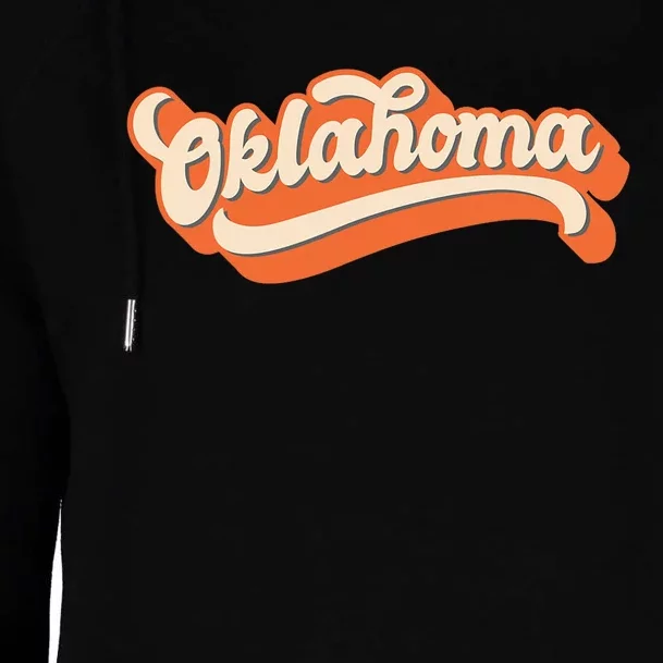 Oklahoma America Usa State Retro Womens Funnel Neck Pullover Hood