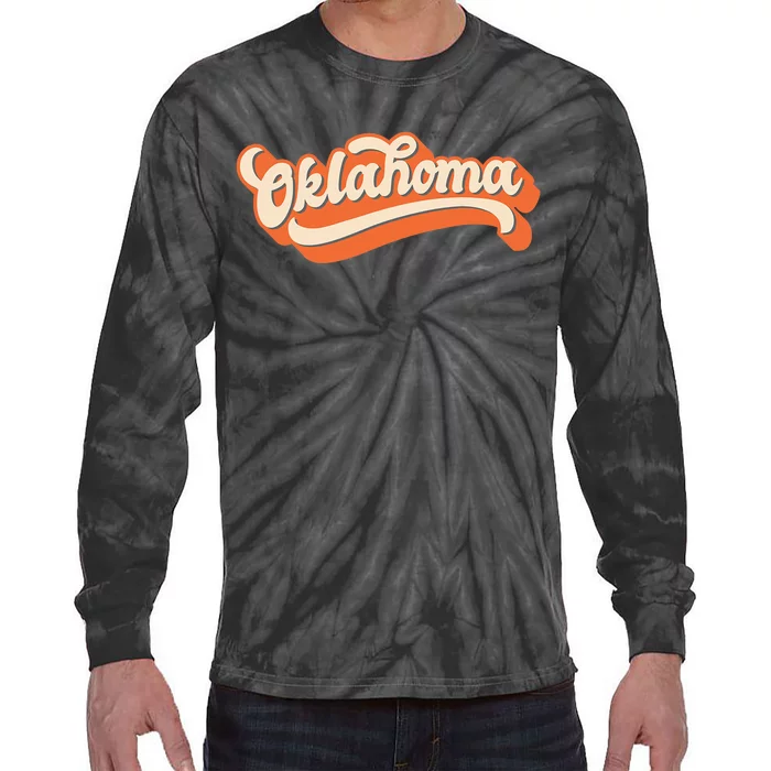 Oklahoma America Usa State Retro Tie-Dye Long Sleeve Shirt