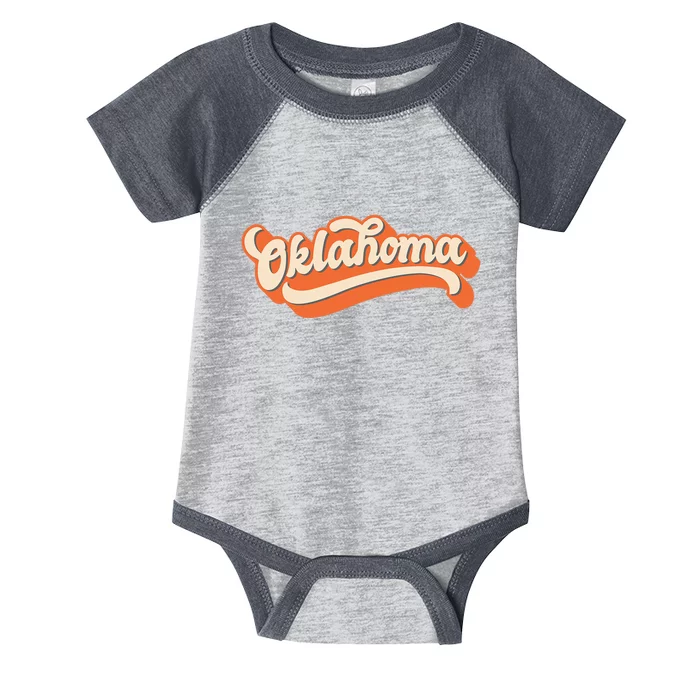 Oklahoma America Usa State Retro Infant Baby Jersey Bodysuit