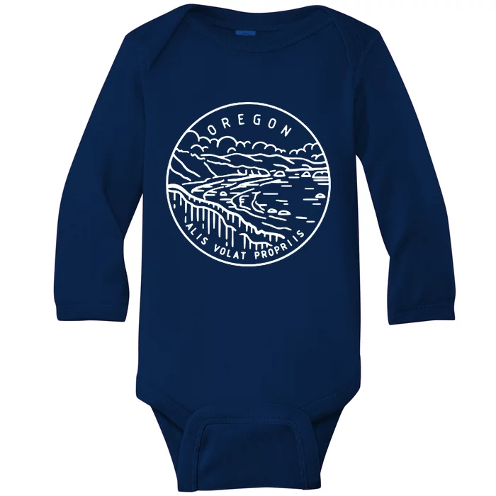 Oregon Alis Volat Propriis Baby Long Sleeve Bodysuit