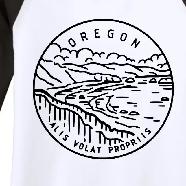 Oregon Alis Volat Propriis Women's Tri-Blend 3/4-Sleeve Raglan Shirt