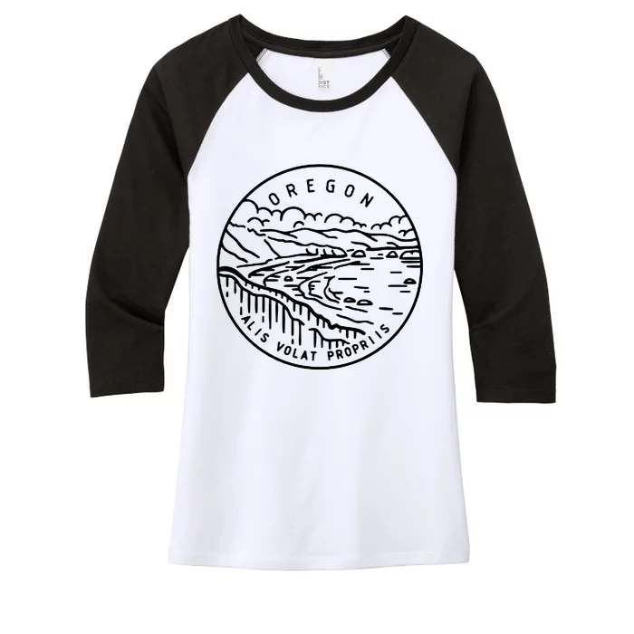 Oregon Alis Volat Propriis Women's Tri-Blend 3/4-Sleeve Raglan Shirt