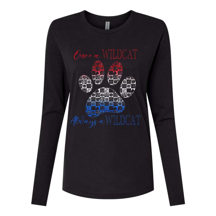 One A Wildcats Always In A Paw Print Womens Cotton Relaxed Long Sleeve T-Shirt