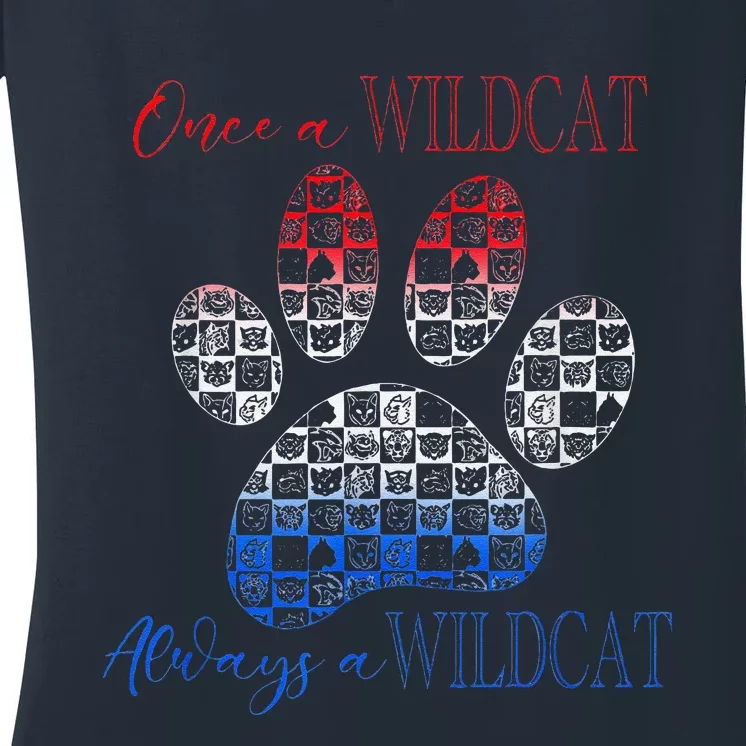 One A Wildcats Always In A Paw Print Women's V-Neck T-Shirt