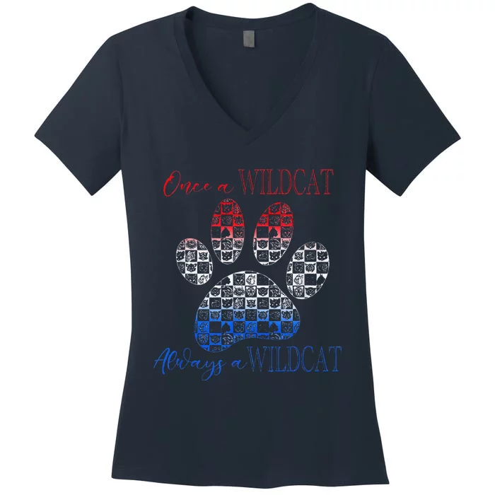 One A Wildcats Always In A Paw Print Women's V-Neck T-Shirt