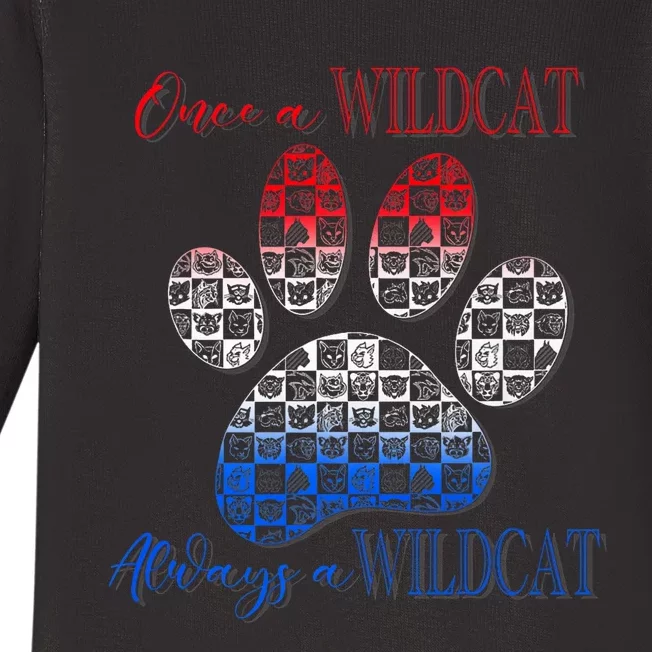 One A Wildcats Always In A Paw Print Baby Long Sleeve Bodysuit