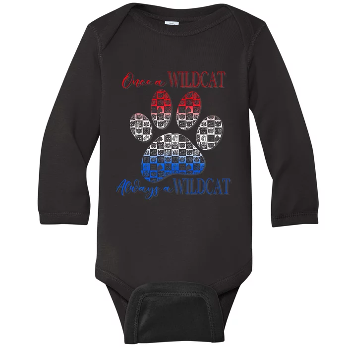 One A Wildcats Always In A Paw Print Baby Long Sleeve Bodysuit