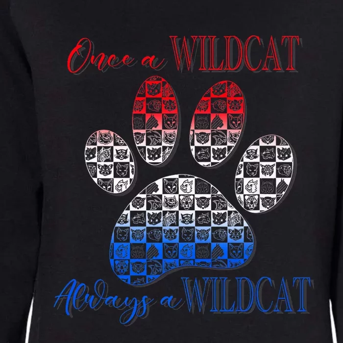 One A Wildcats Always In A Paw Print Womens California Wash Sweatshirt