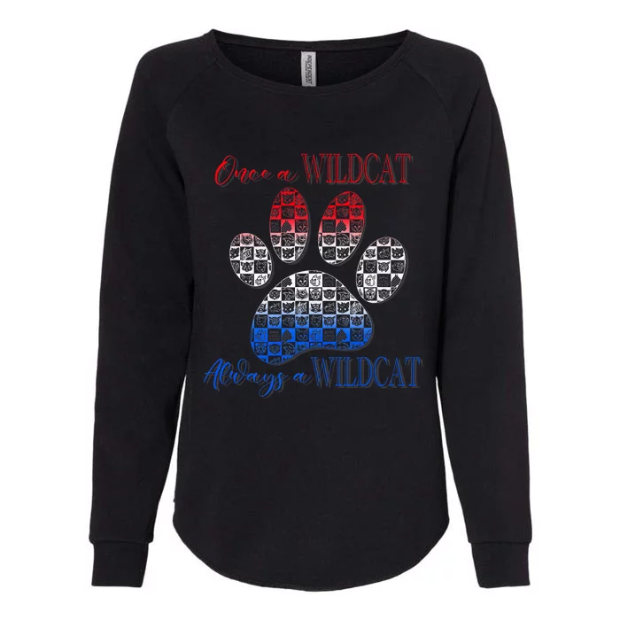 One A Wildcats Always In A Paw Print Womens California Wash Sweatshirt