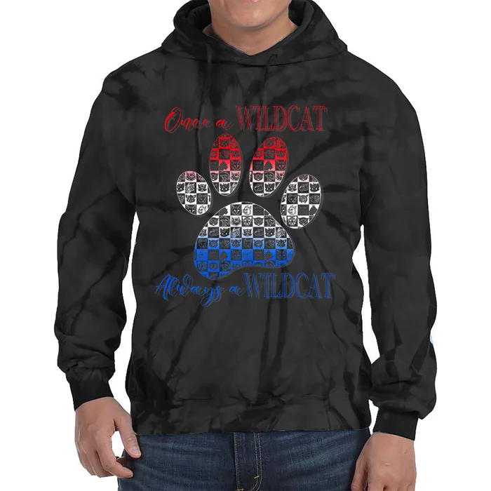 One A Wildcats Always In A Paw Print Tie Dye Hoodie