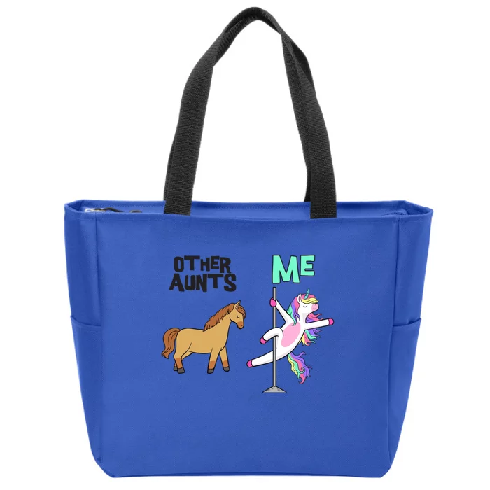 Other Aunt While Me Sparkle Unicorn Dancing Cute Gift Zip Tote Bag