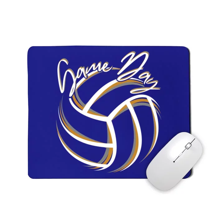 Orange And White Volleyball Season Game Day Volleyball Graphic Gift Mousepad