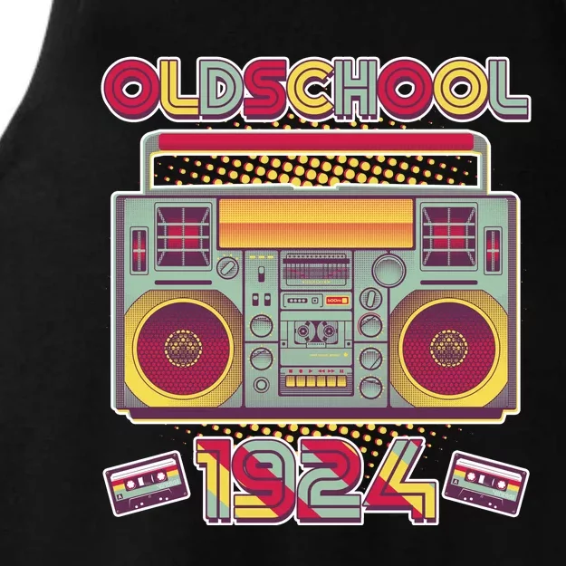 Oldschool Boombox 1924 100th Birthday Ladies Tri-Blend Wicking Tank