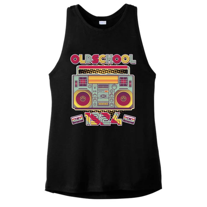 Oldschool Boombox 1924 100th Birthday Ladies Tri-Blend Wicking Tank