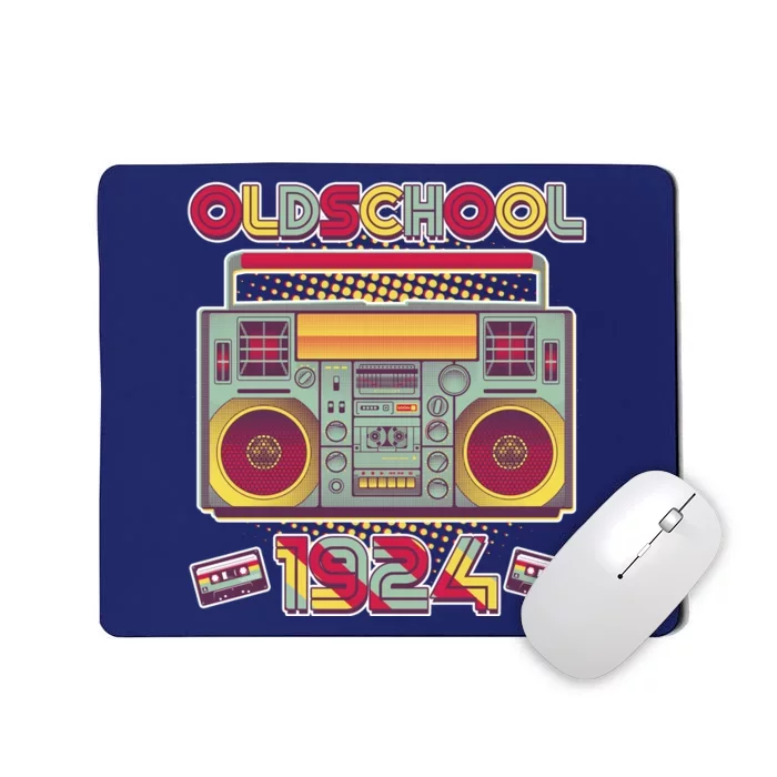 Oldschool Boombox 1924 100th Birthday Mousepad