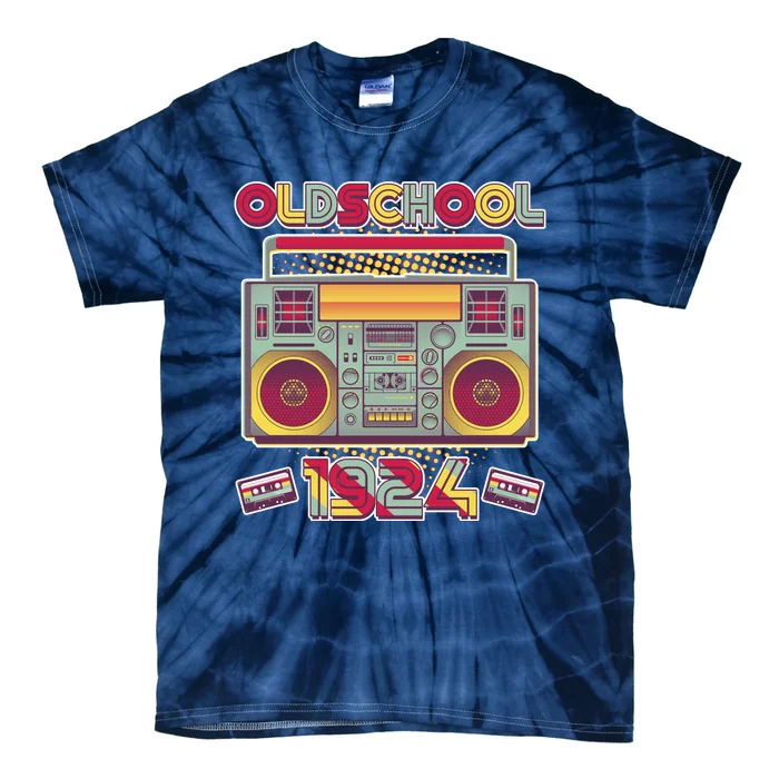 Oldschool Boombox 1924 100th Birthday Tie-Dye T-Shirt