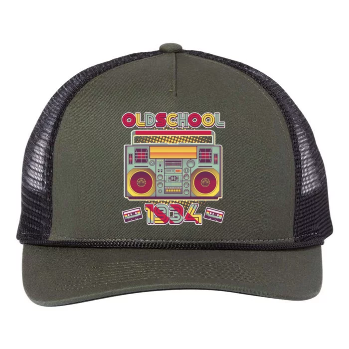 Oldschool Boombox 1934 90th Birthday Retro Rope Trucker Hat Cap