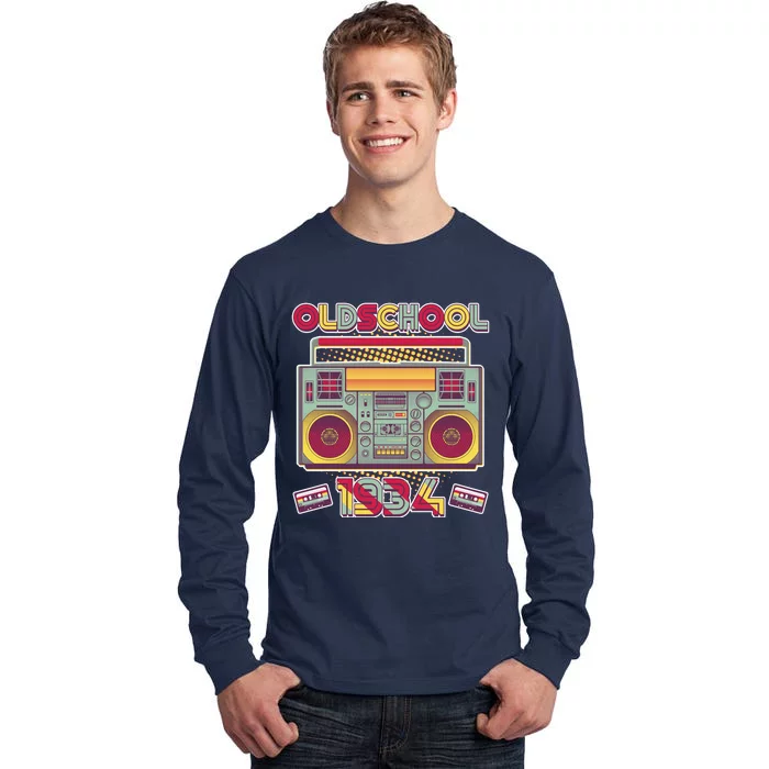 Oldschool Boombox 1934 90th Birthday Tall Long Sleeve T-Shirt