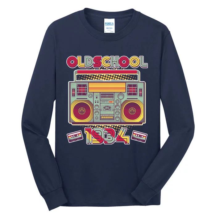 Oldschool Boombox 1934 90th Birthday Tall Long Sleeve T-Shirt