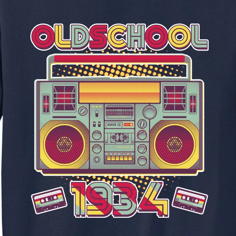 Oldschool Boombox 1934 90th Birthday Tall Sweatshirt