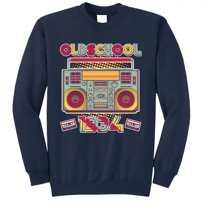 Oldschool Boombox 1934 90th Birthday Tall Sweatshirt