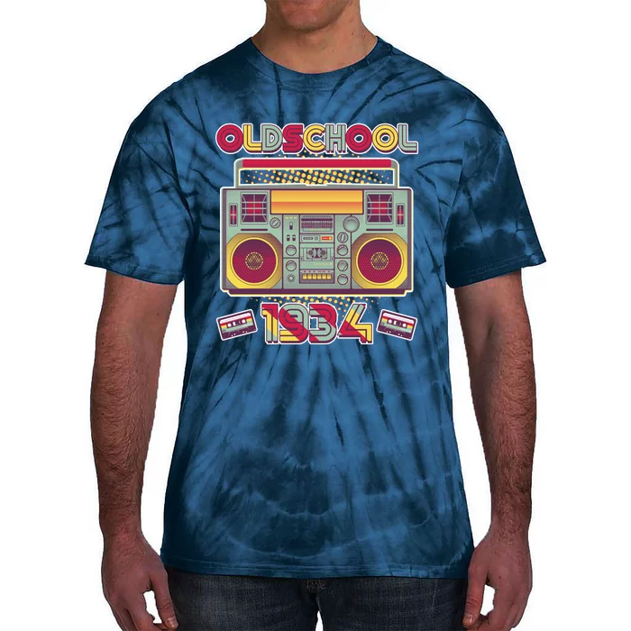 Oldschool Boombox 1934 90th Birthday Tie-Dye T-Shirt