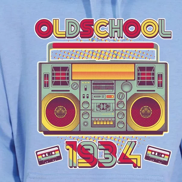 Oldschool Boombox 1934 90th Birthday Unisex Surf Hoodie